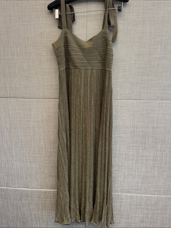 Zimmermann Dresses & Skirts - Zimmermann Wanderlust Metallic Maxi Dress, Metallic Olive Ribbed Knit Maxi Dress